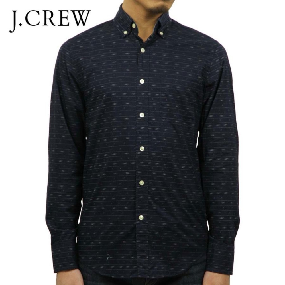 J. Crew Men's Dark Blue Casual Button-Down Shirt